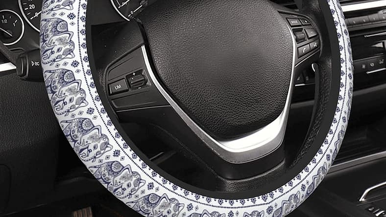 This Graphic Steering Wheel Cover Dresses Up Your Car'S Interior