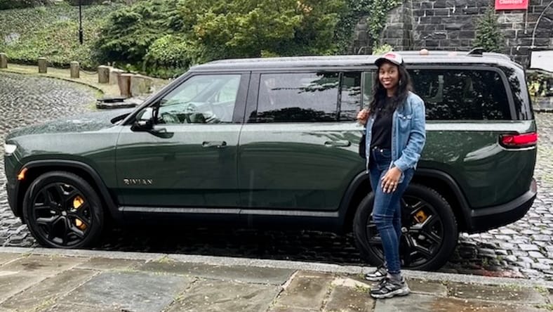 Think Car Shopping Is Boring, or Scary? Rivian Just Reinvented the Showroom and Test Drive 2 Standing Next To The R1S At The Met Cloisters After Our Drive From Manhattan Even On A Rainy Day