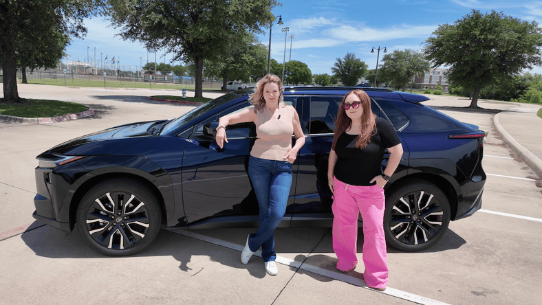 Natalie Merola And Scotty Reiss Posing With The 2026 Toyota Bz