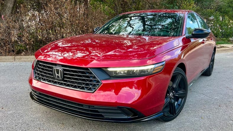 The Front Of The 2023 Honda Accord Hybrid Sport
