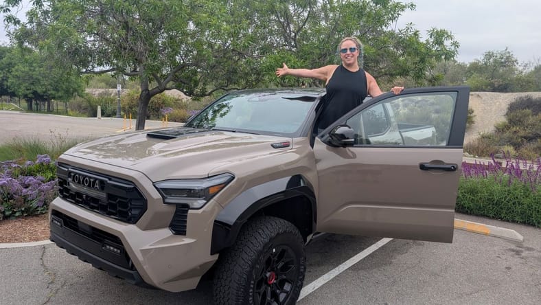 Liv Standing With The 2025 Toyota Tacoma Trailhunter Double Cab