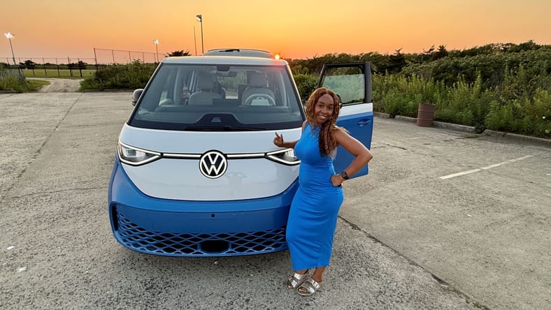 I Was Wrong All Along: The 2025 VW ID. Buzz Shows Minivans Can (And Should) Be Cool 3 Kim Standing With The 2025 Vw Id. Buzz First Edition