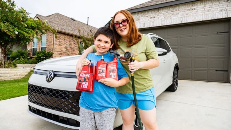Mothers Know Best: 4 Car Cleaning Lessons I Taught My Son—That He Actually Listened To 2 Natalie Merola And Her Son Preparing For Car Cleaning With Mother'S Polish