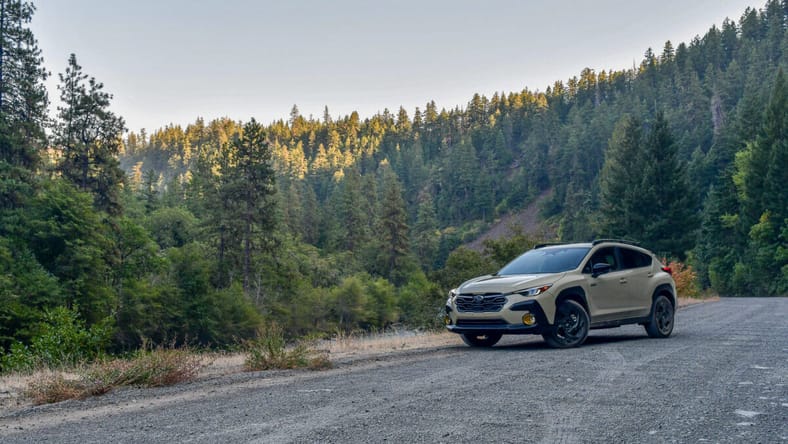 The 2026 Subaru Crosstrek Hybrid On A Gravel Road