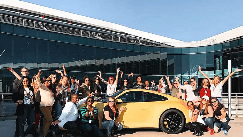 Our Group At The Porsche Experience Center