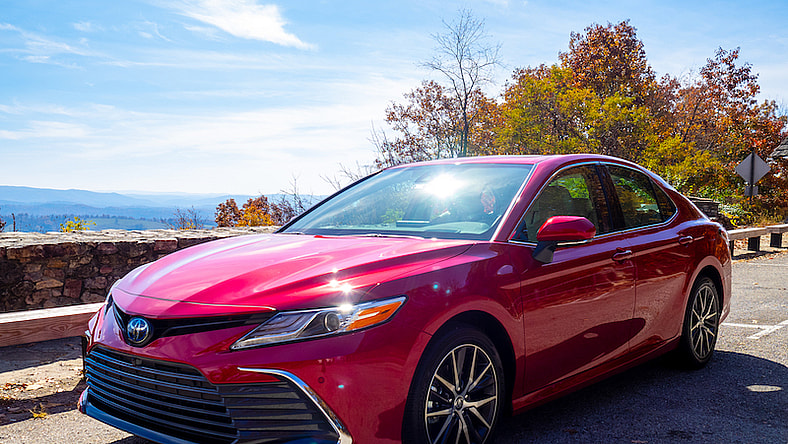 The 2023 Toyota Camry Hybrid. Photo: Cameron Aubernon