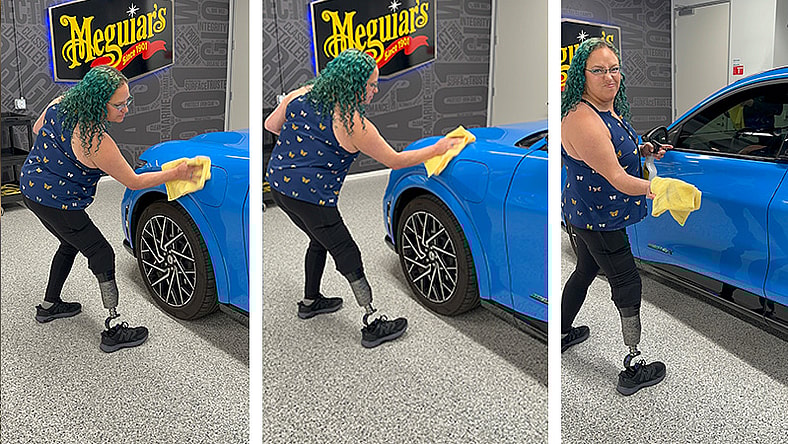 Love a Clean Car But Don't Want to Spend a Fortune? Car Detailing Made Easy! 2 Green Haired Woman Wipes A Car With A Yellow Cloth.