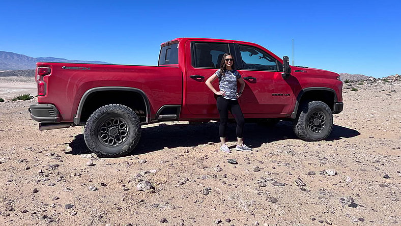 This Was Moments Before I Took The Silverado Hd Zr2 Bison Straight Down The Mountain. Zoom In To See The Terror On My Face. Photo: Jim Sharifi