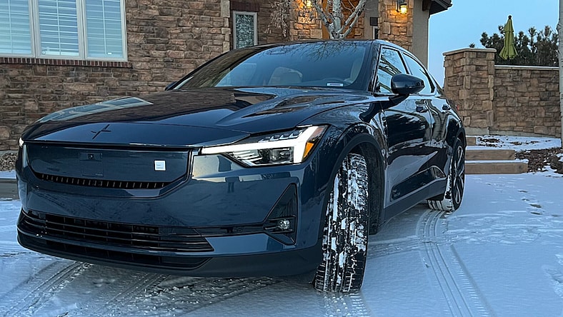 The 2024 Polestar 2 Shines In The Snow.