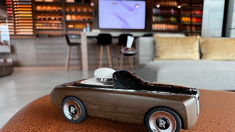 A Mini Rolls-Royce Model On Display At Rolls-Royce Private Office New York