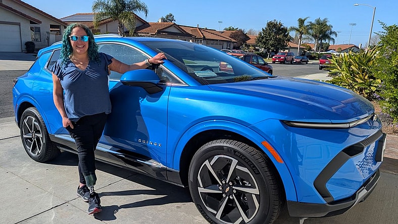 Liv And Her Blue Chevy Equinox Ev, Which She Nicknamed, Aquanox