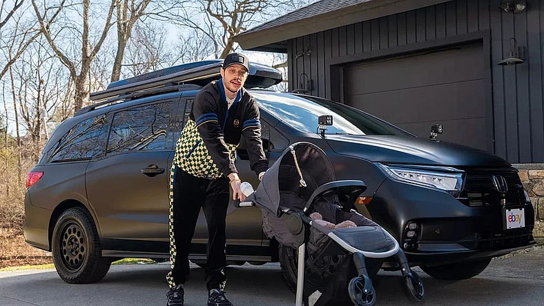 Actor And Comedian Pete Davidson With His Honda Odyssey Customized By Ebay Motors