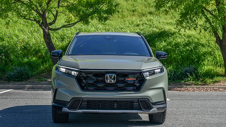 The Very Front End Of The 2026 Honda Cr-V Trailsport Hybrid