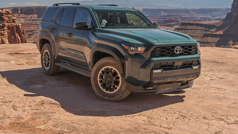 The Side Front Quarter Of The 2026 Toyota 4Runner Trd Off-Road Premium In Moab, Utah