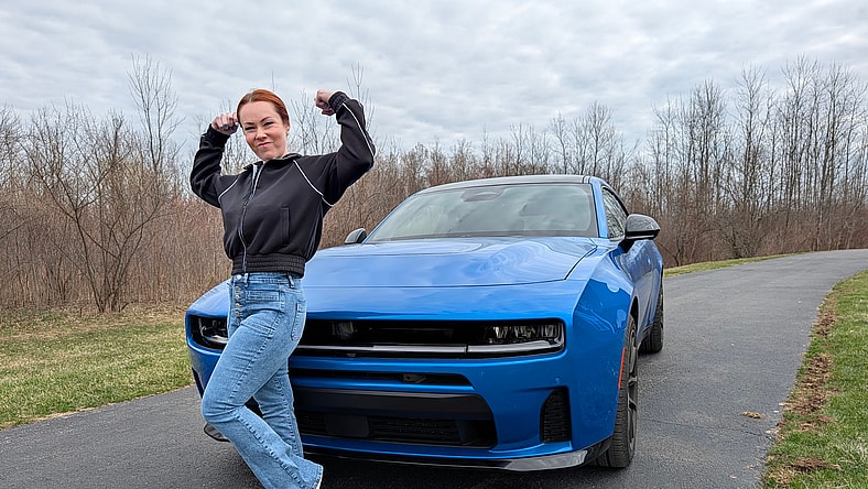 Shannon Standing With The 2026 Dodge Charger Sixpack Scat Pack