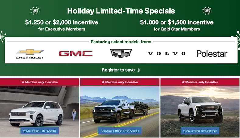 Costco Auto Program Specials Offer Up To A $1,250 Incentive To Members