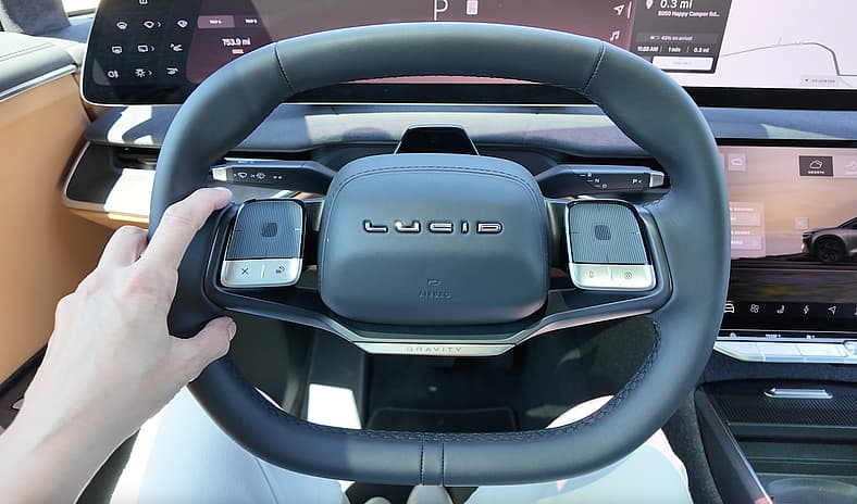 Lucid Gravity May be the Ultimate 3-Row SUV: Electric, Luxury, Minivan-Style Space 6 The Lucid Gravity Steering Wheel