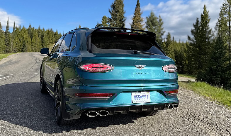 The Rear Tail Lights Of The Bentley Bentayga Speed