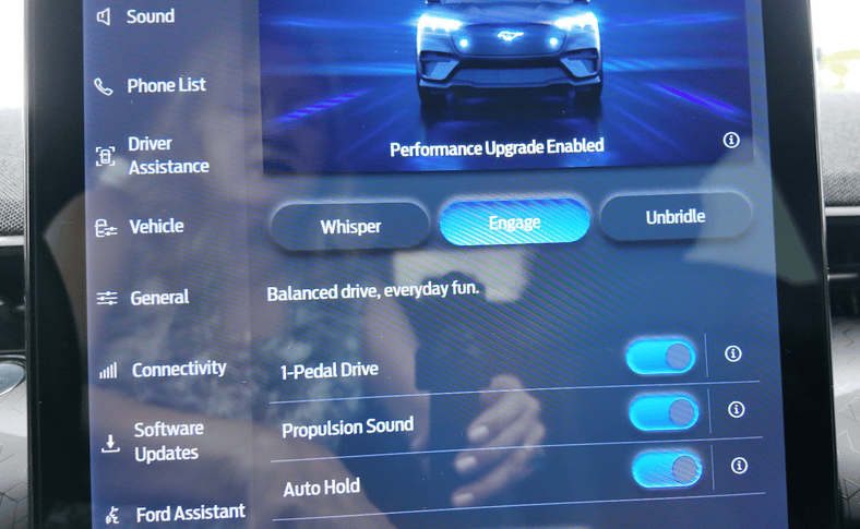 The Main Performance Screen On The 2025 Mustang Mach-E