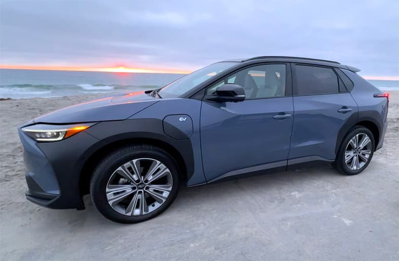 The 2024 Subaru Solterra Parked On A Beach