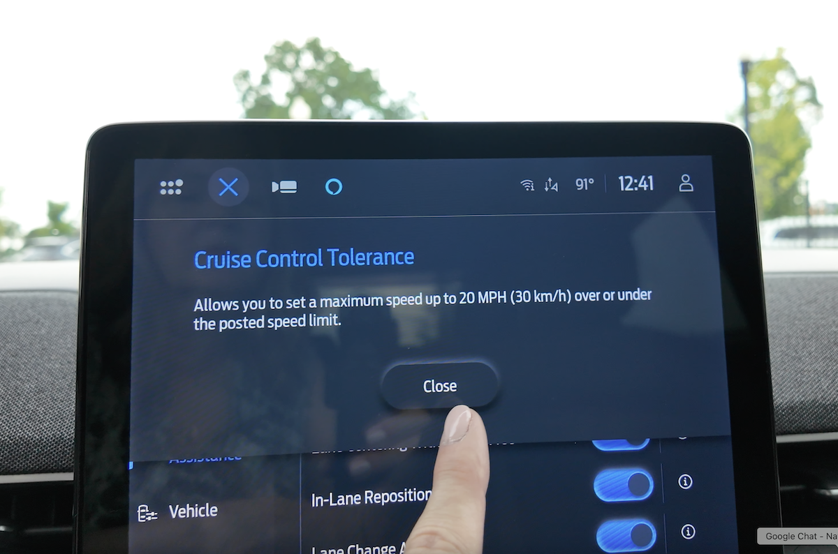 The Tolerance Setting On Ford Blue Cruise 1.5