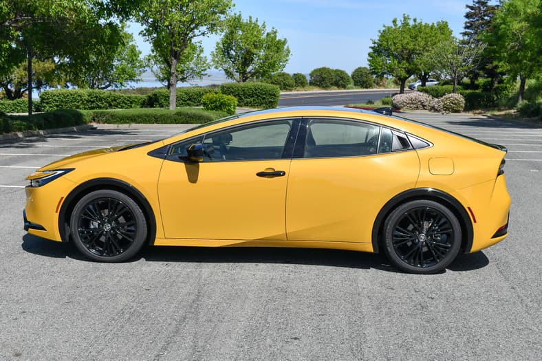 As Gas Prices Rise, the 2026 Toyota Prius PHEV Remains Becomes the Ultimate Survival Tool 7 The Side Profile Of The 2026 Toyota Prius Xse Nightshade Phev