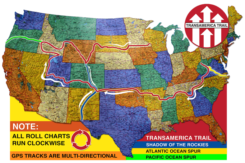 The Transamerica Trail Shown On A Map