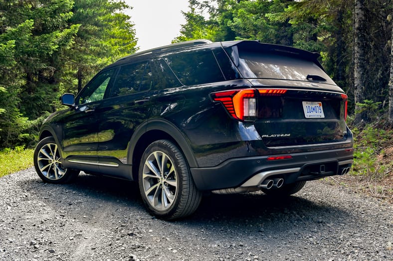 The Rear End Of The 2025 Ford Explorer Platinum