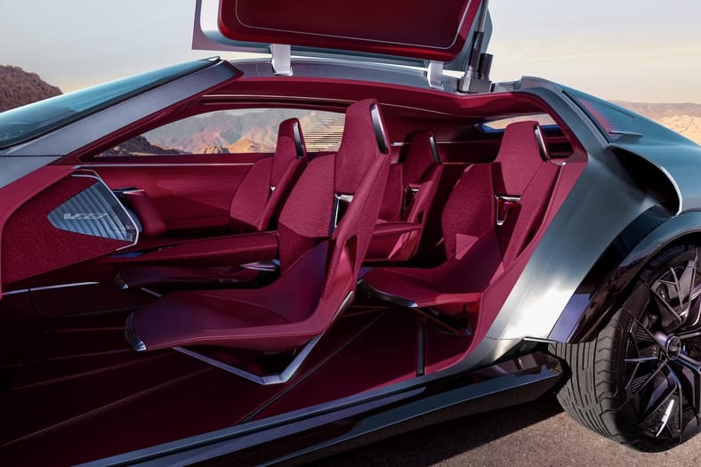 The Tone On Tone Red Interior Combines Wool And Leather In The Cadillac Elevated Velocity