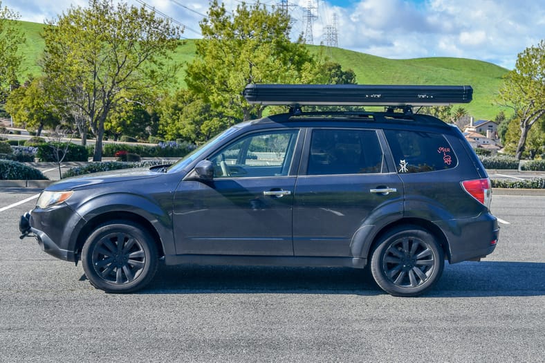 The Side Profile Of My 2011 Subaru Forester With A Rooftop Tent