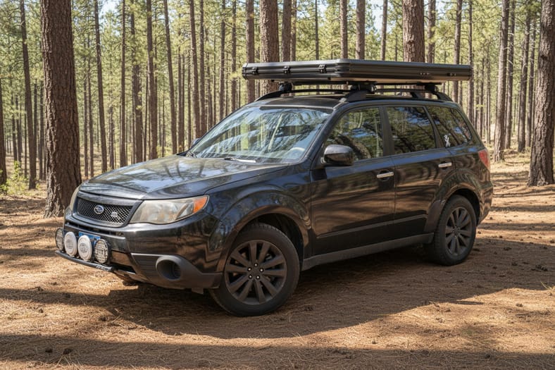 My Subaru Forester With A Rooftop Tent On Top