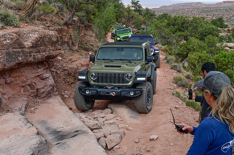 A Jeep Wrangler Rubicon 392 Tackling An Obstacle