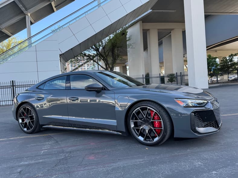 The Audi Rs E-Tron Gt Performance Showing Its Red Shoes