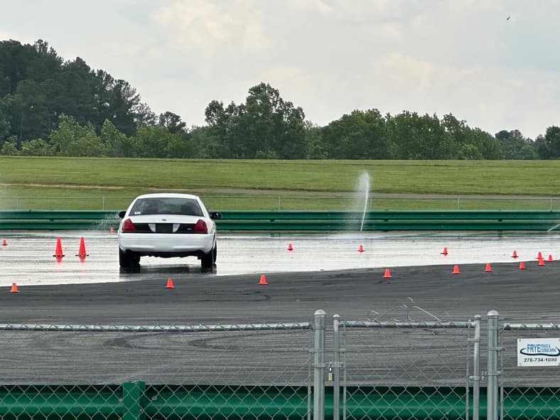 Water Is Used To Mimic All Sorts Of Slippery Road Surfaces
