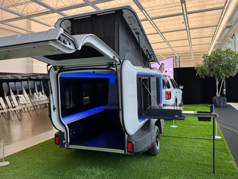 The Rear Liftgate Of The Honda Base Station Avts As A Canopy For The Campsite