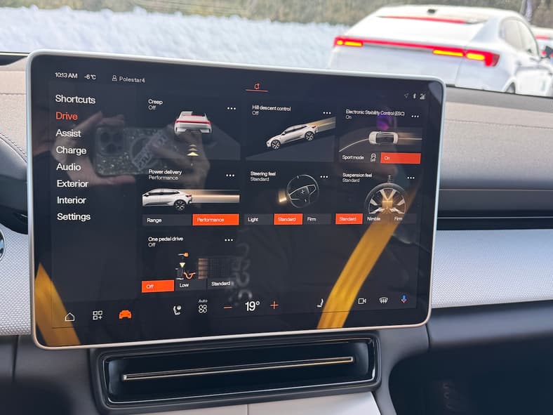 The Drive Settings On The Polestar 4