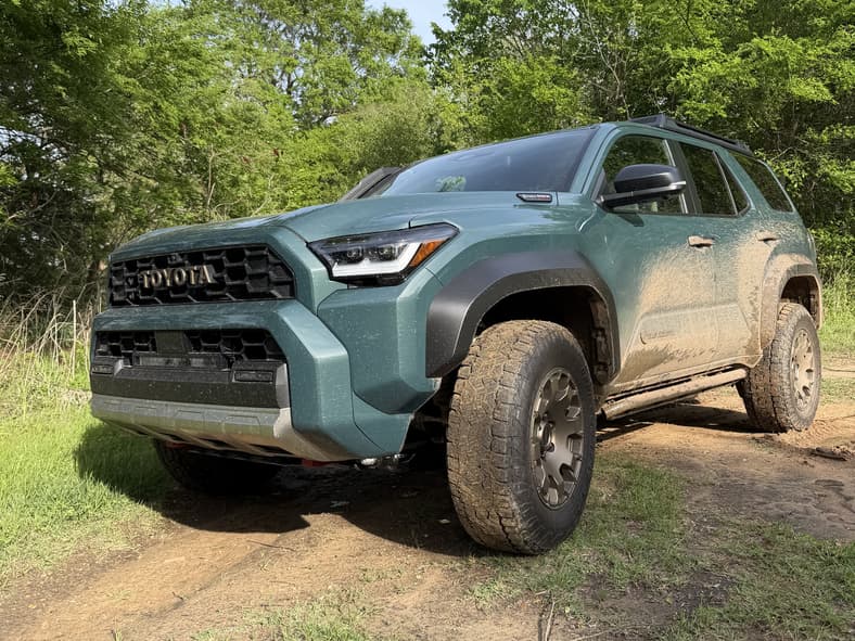 The Front End Of The 2026 Toyota 4Runner Trailhunter While Off-Road