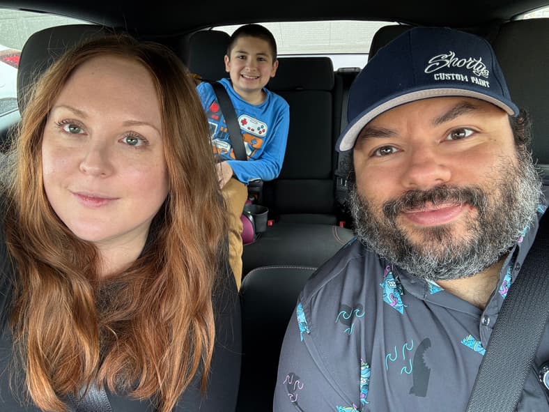 Natalie Merola, Her Husband, And Her Son Sitting In The Dodge Charger Sixpack During Mopar Heaven