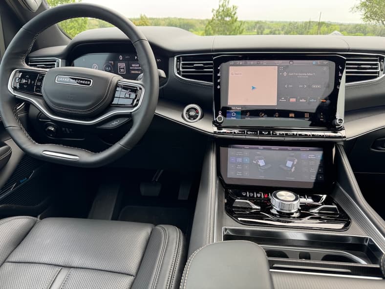 The Front Cabin Has A Lot Of Screens, But A Lot Of Cufntion In The 2026 Jeep Grand Wagoneer