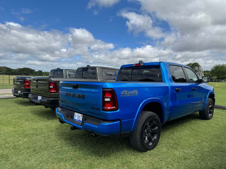 The Rear Ends Of Three Special Texas Editions Of Ram 1500