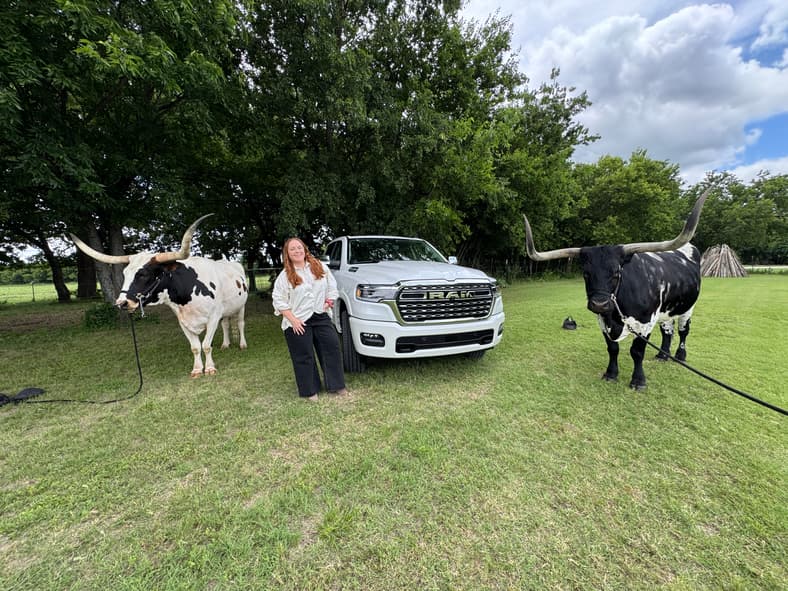 Natalie Standing With The Ultra Luxe Ram 2500 Limited Longhorn