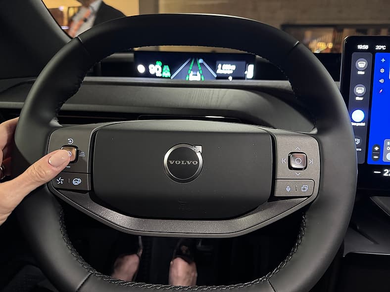 The Modern Steering Wheel In The Volvo Ex60