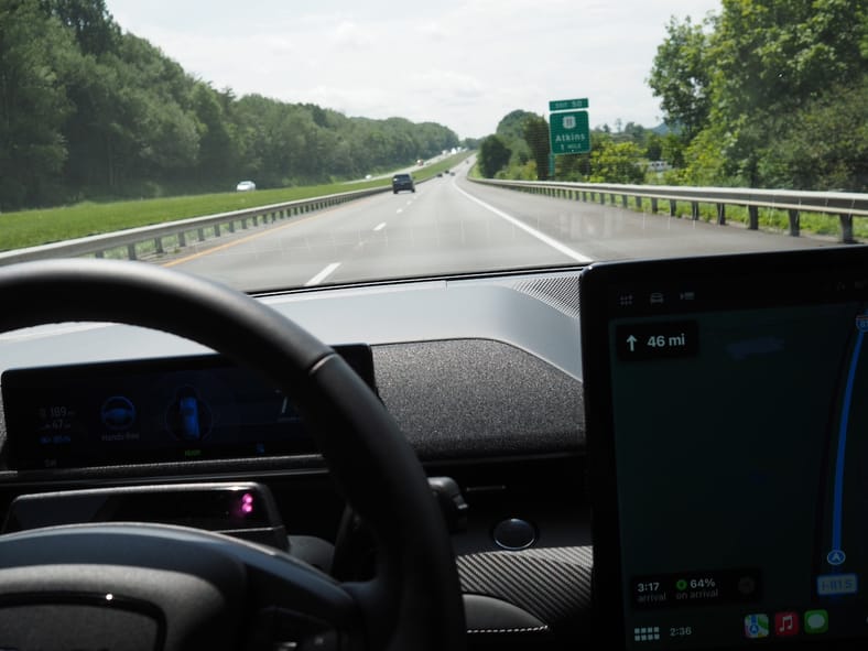 The Road Ahead From The Driver'S Seat In The 2024 Ford Mustang Mach-E Premium