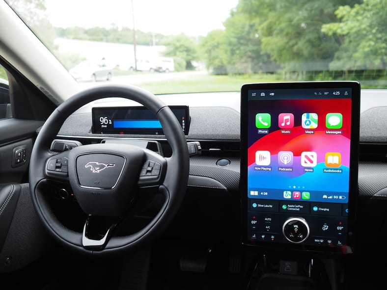 View from the driver's seat in the 2024 Ford Mustang Mach-E Premium