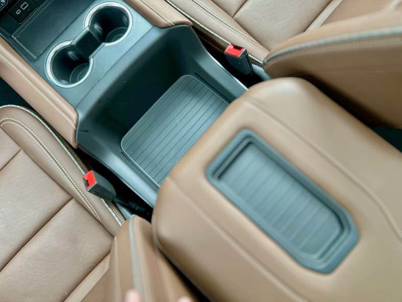 Movable console in 2024 Chevrolet Suburban full size SUV road trip