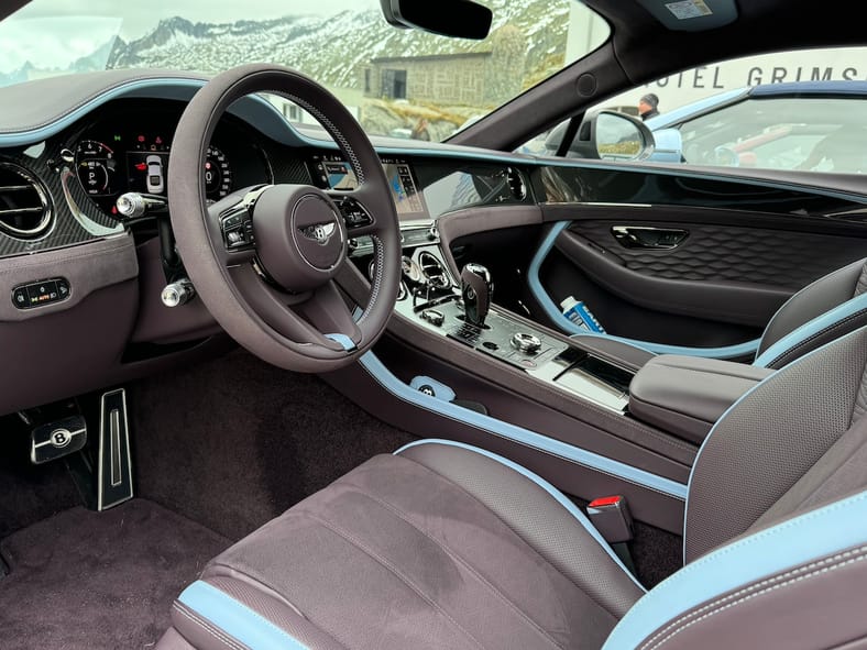 2025 Bentley Continental GT First Drive: Why This Jeweled Hybrid Will Make You Smile 4 Our Other Test Model, The Hardtop Gt Speed In Damson And Blue