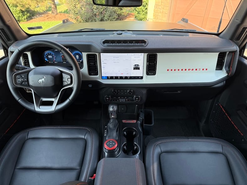 The Interior Of The Ford Bronco Stroppe Edition Features A Dial Shifter To Access 4Wd