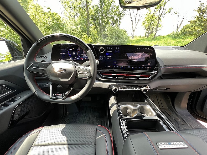 The Front Seat In The Chevrolet Silverado Ev