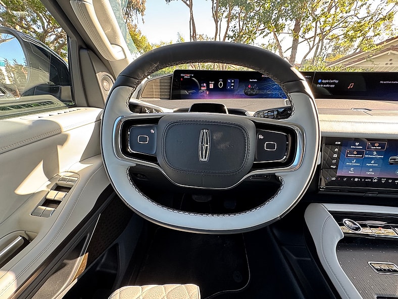 The Steering Wheel In The 2025 Lincoln Navigator Has A Flat Top And Bottom