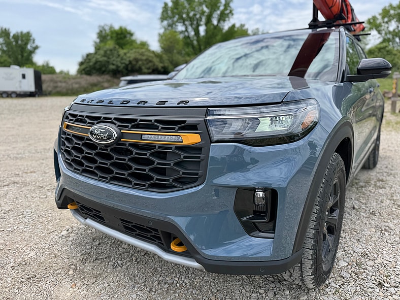 Auxiliary Lighting And Tow Hooks On The Fronf Of The 2026 Ford Explorer Tremor Edition